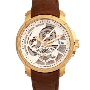 NWT Automatic Skeleton Dial Genuine Leather Watch